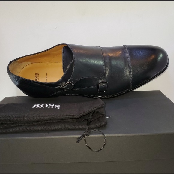 Hugo Boss NIB Black Double-Monk Shoes size 9.5 - Picture 4 of 10
